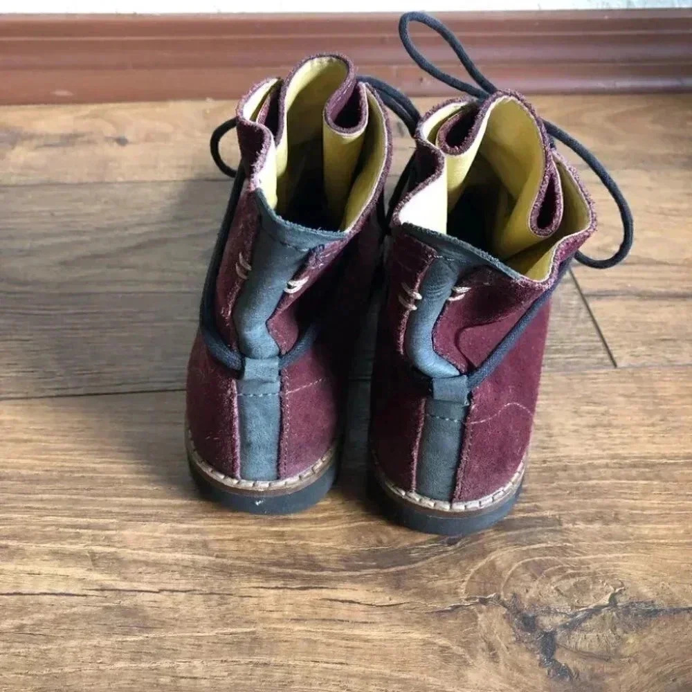 Bussola Kalahari Lady Keely Wine Ankle Lace Up Chukka Suede Red Boots: EU 38 - Picture 3 of 14
